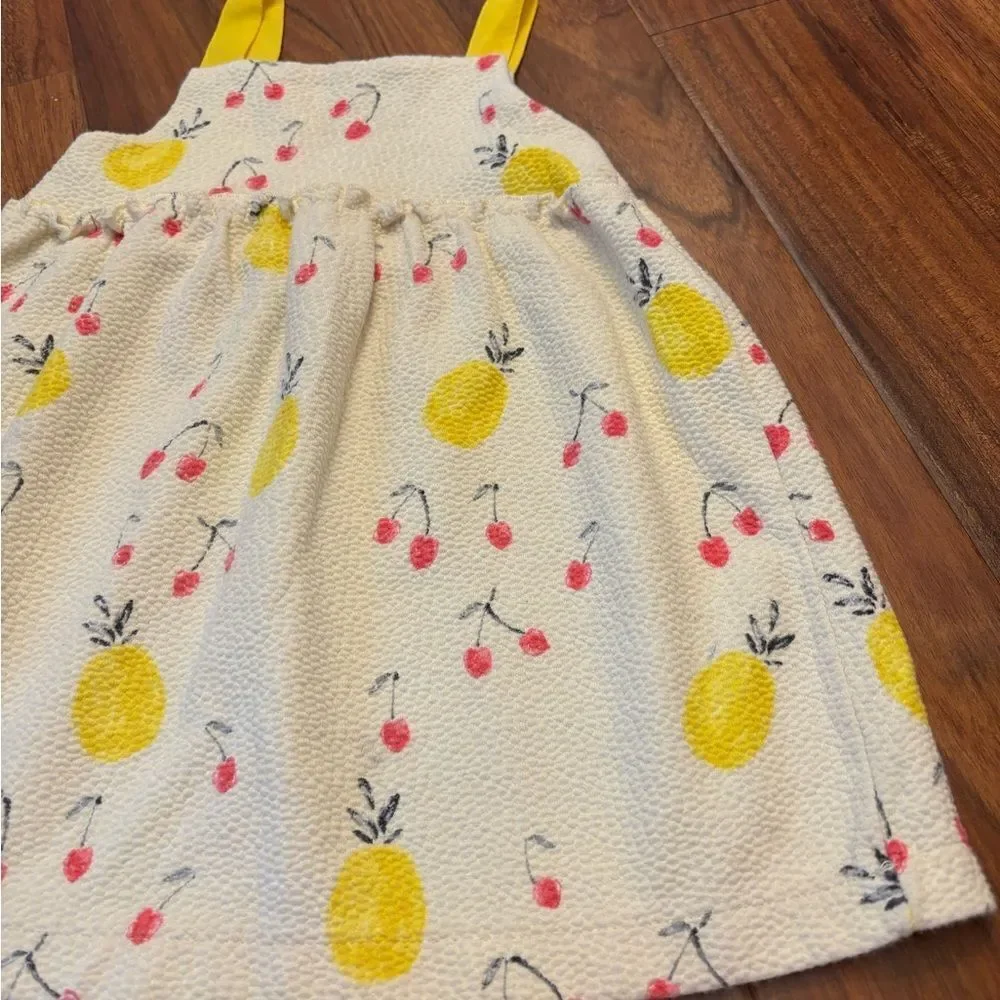 Zara yellow fruit cherry pineapple dress